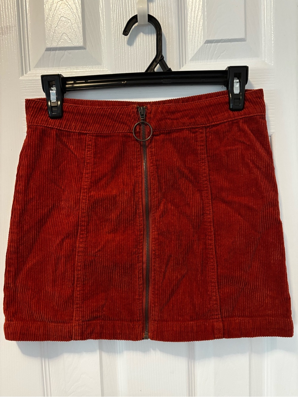 Forever 21 Burnt Orange Corduroy Zip-Front Mini Skirt
